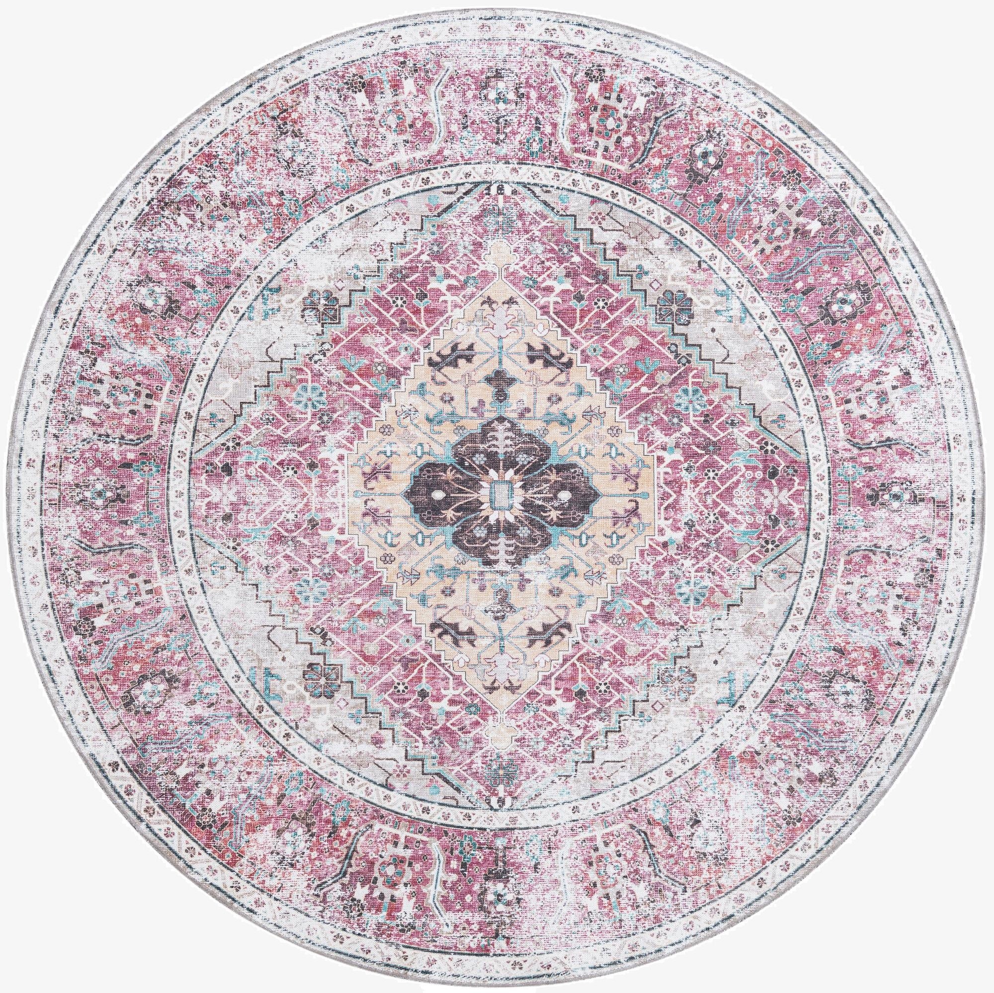 7' 10 x 7' 10  Washable Yara Round Rug
