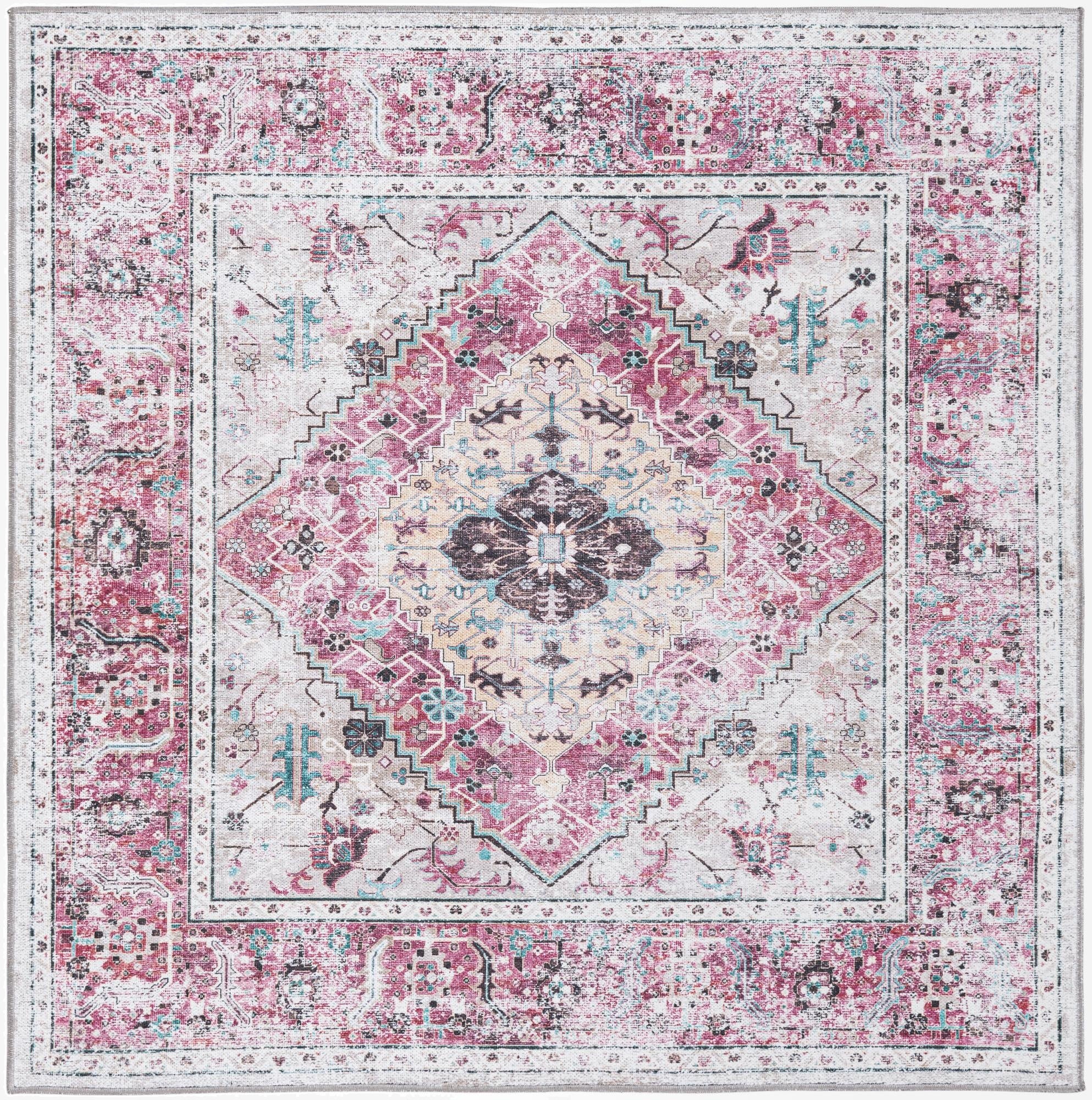 Primary image 5' x 5'  Washable Yara Square Rug