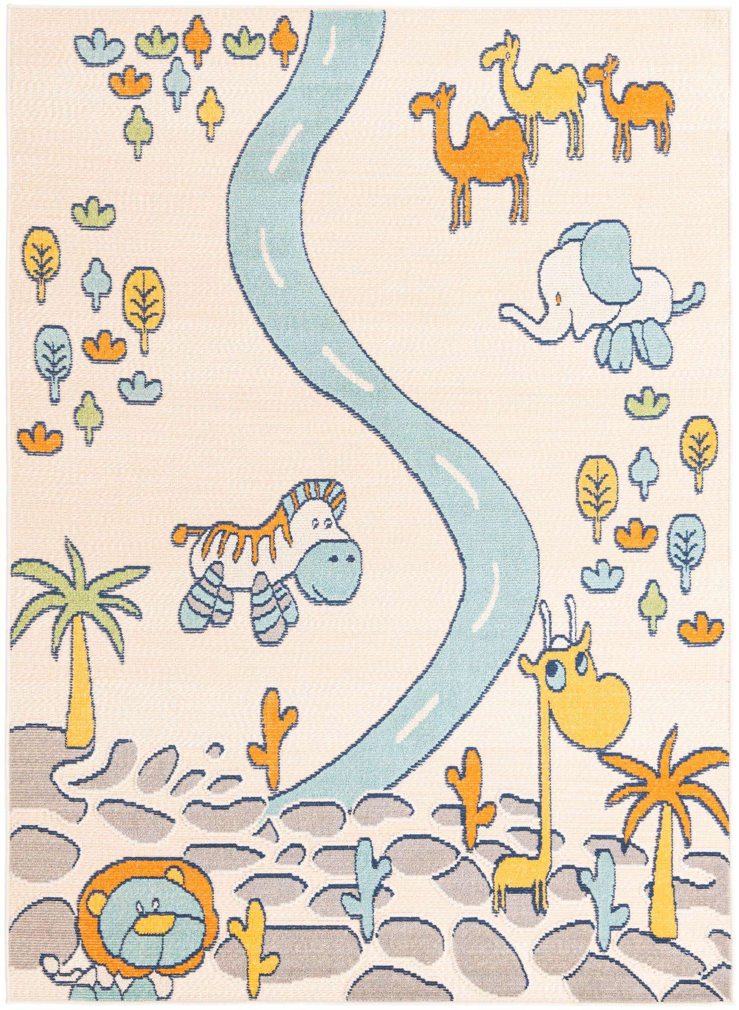 5' 3 x 7' 7 Easy-Clean Indoor / Outdoor Rug