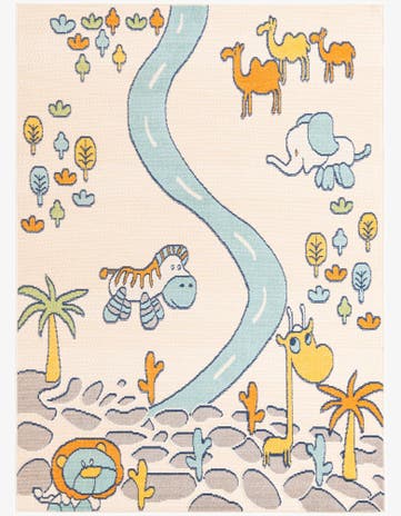 5' 3 x 7' 7 Easy-Clean Indoor / Outdoor Rug