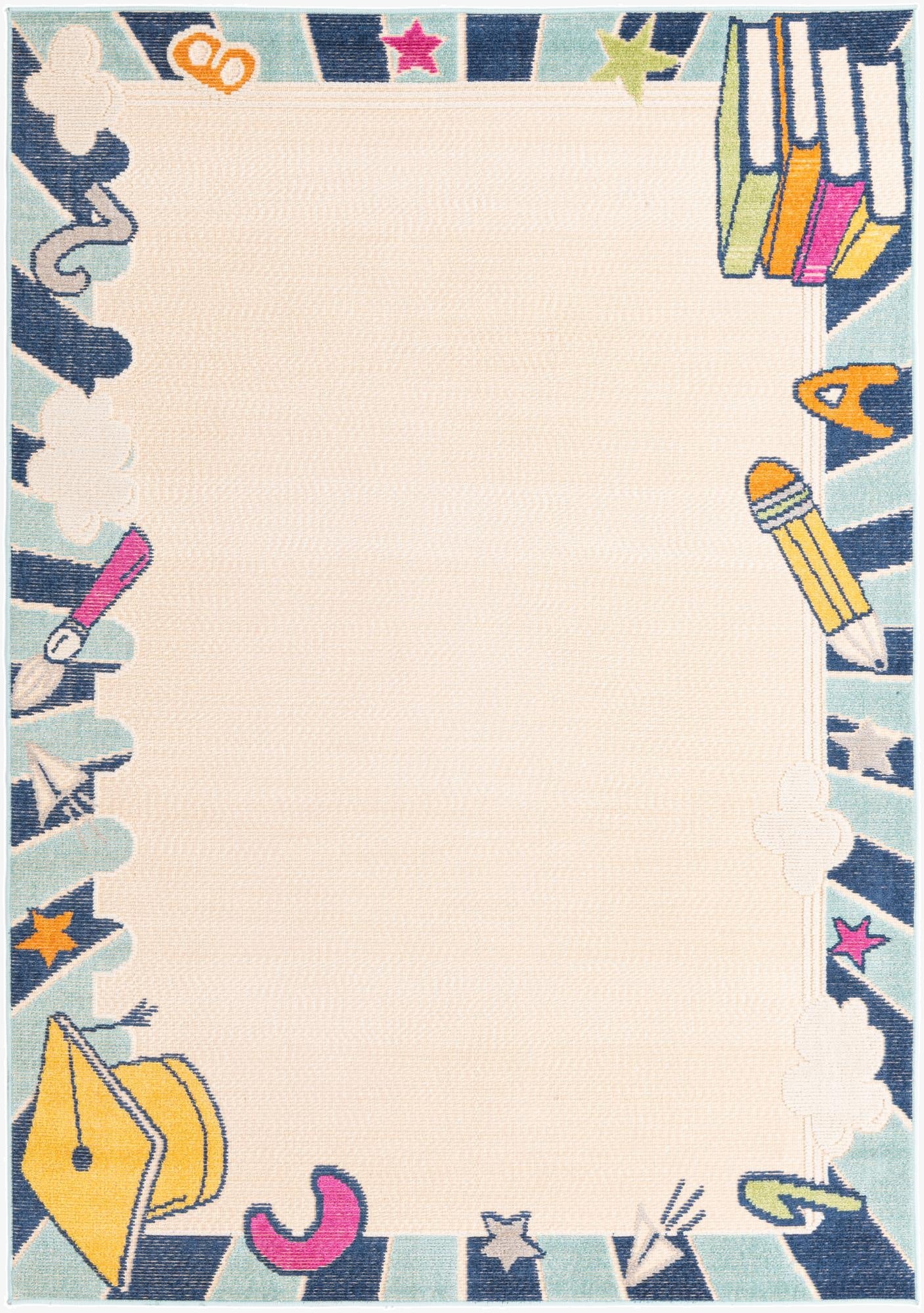 5' 3 x 7' 7  Washable  Indoor / Outdoor Rug