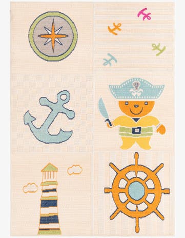 Light Cream Easy-Clean Indoor / Outdoor Rug