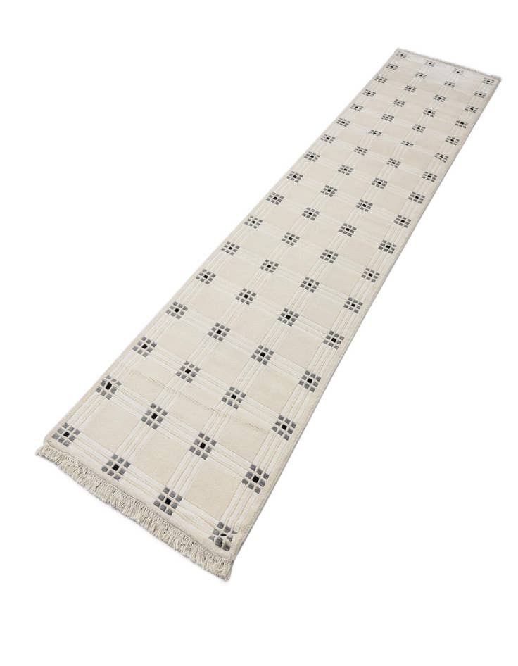 Detail image of 2' 7 x 12' 11 Hand Knotted Darya Wool Runner Rug