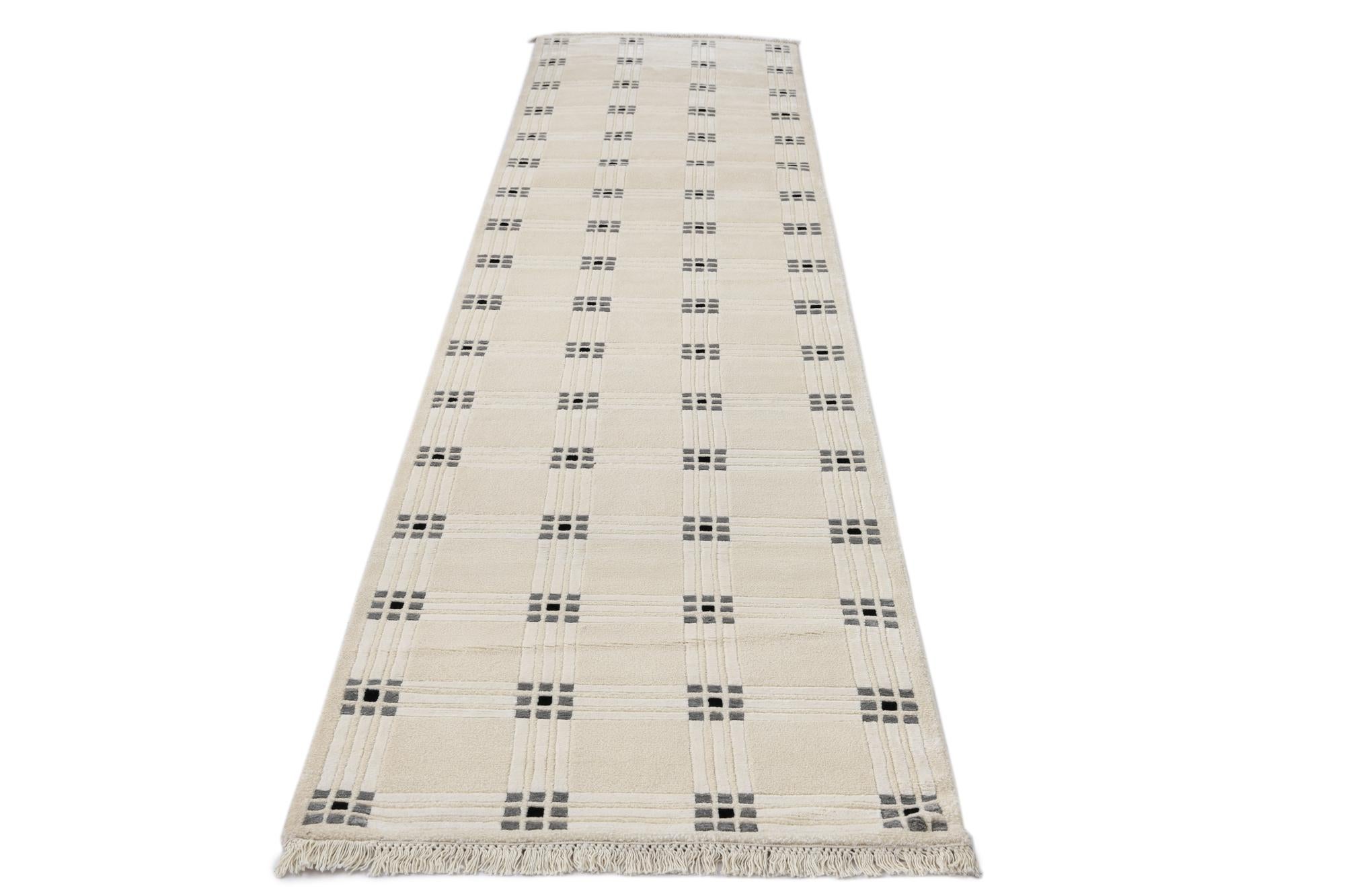 2' 7 x 12' 11 Hand Knotted Darya Wool Runner Rug