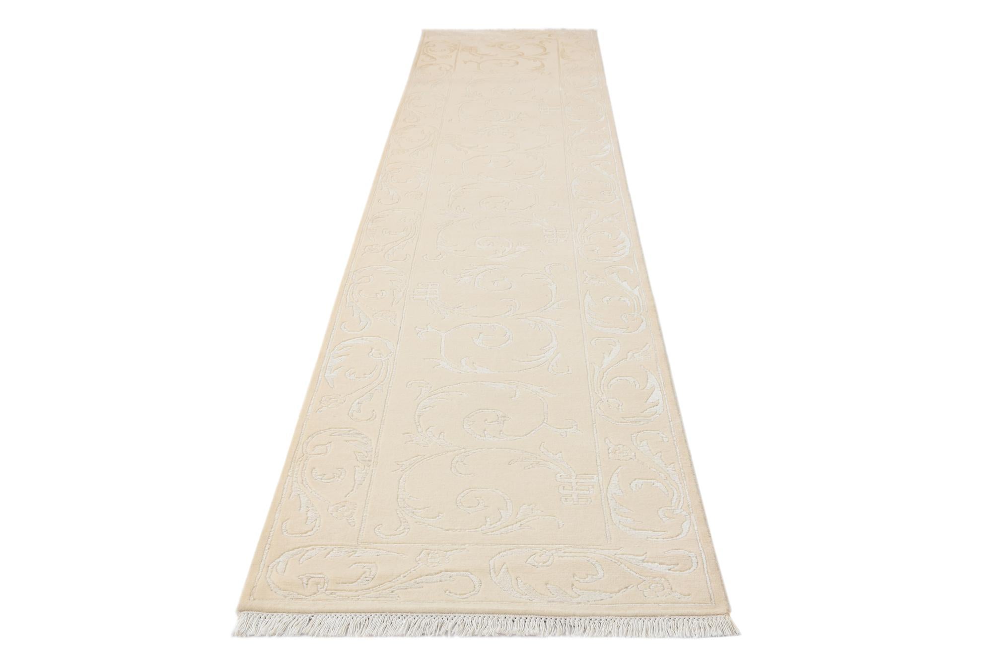 2' 7 x 13' 1 Hand Knotted Darya Wool Runner Rug
