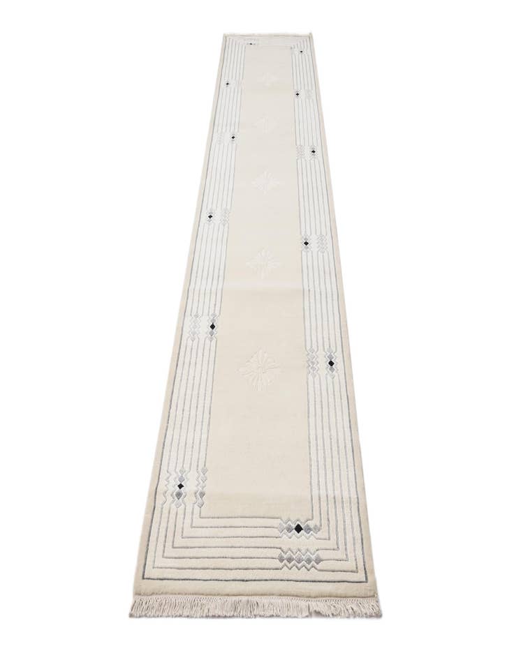 Detail image of 2' 8 x 13' 3  Hand Knotted Darya Wool Runner Rug