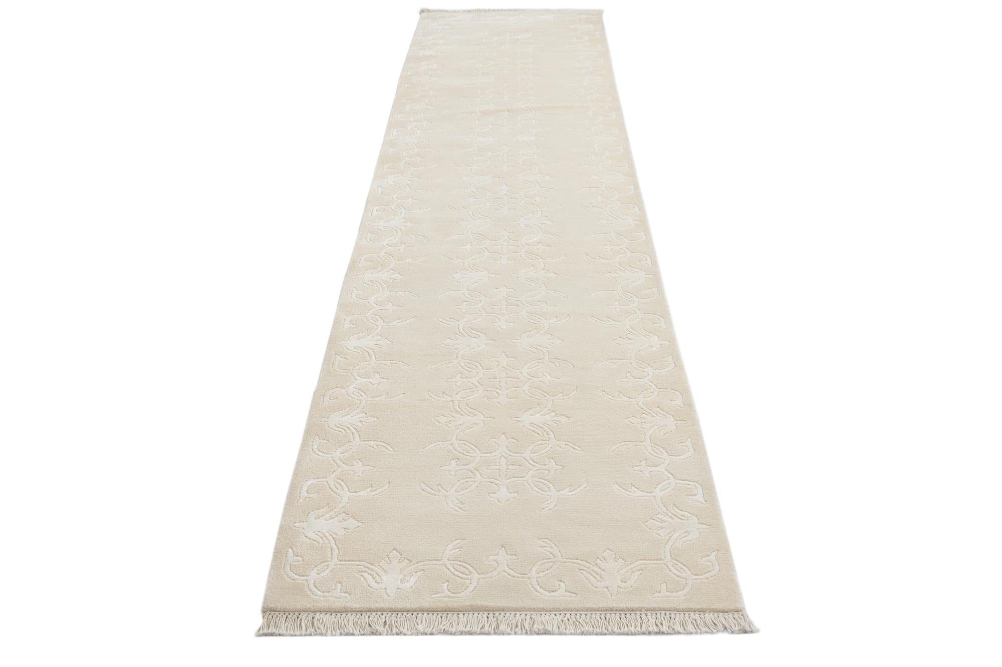 2' 7 x 13' Hand Knotted Darya Wool Runner Rug