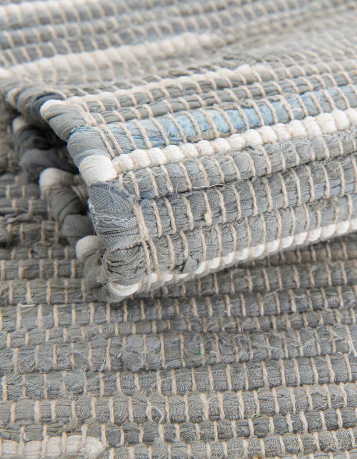 Detail image of 2' 2 x 3' 7 Hand Woven Chindi Cotton Hearth Rug