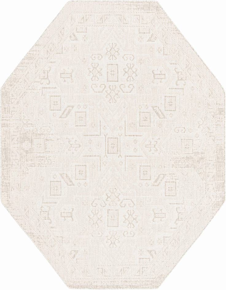 Detail image of 7' 10 x 7' 10 Easy-Clean Aztec Indoor / Outdoor Octagon Rug