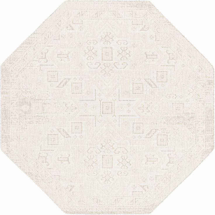 Detail image of 7' 10 x 7' 10 Easy-Clean Aztec Indoor / Outdoor Octagon Rug