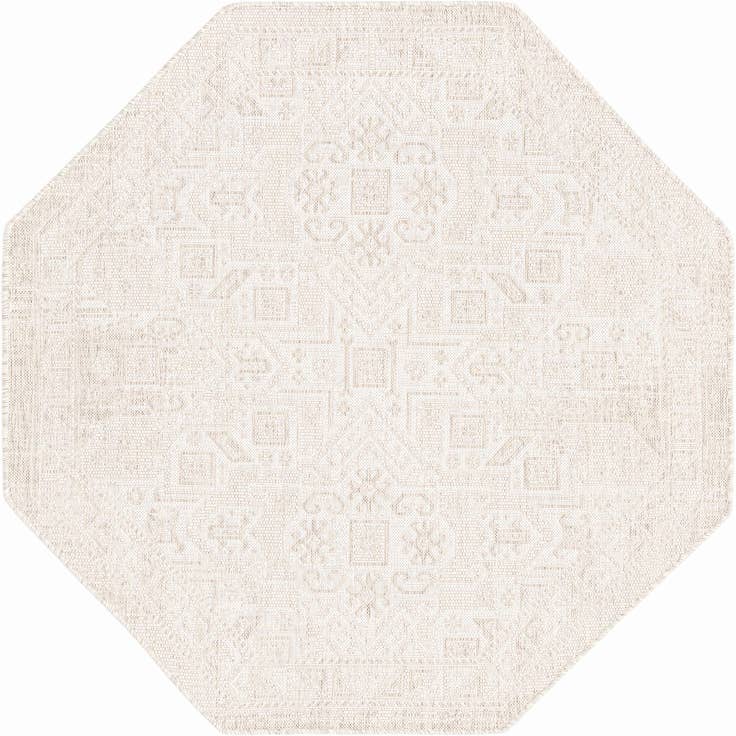Detail image of 5' 3 x 5' 3 Easy-Clean Aztec Indoor / Outdoor Octagon Rug