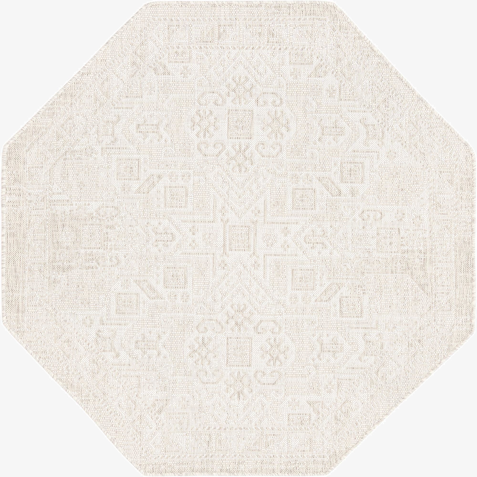 5' 3 x 5' 3  Washable Aztec Indoor / Outdoor Octagon Rug