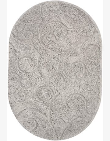 4' x 6' Botanical Shag Oval Rug