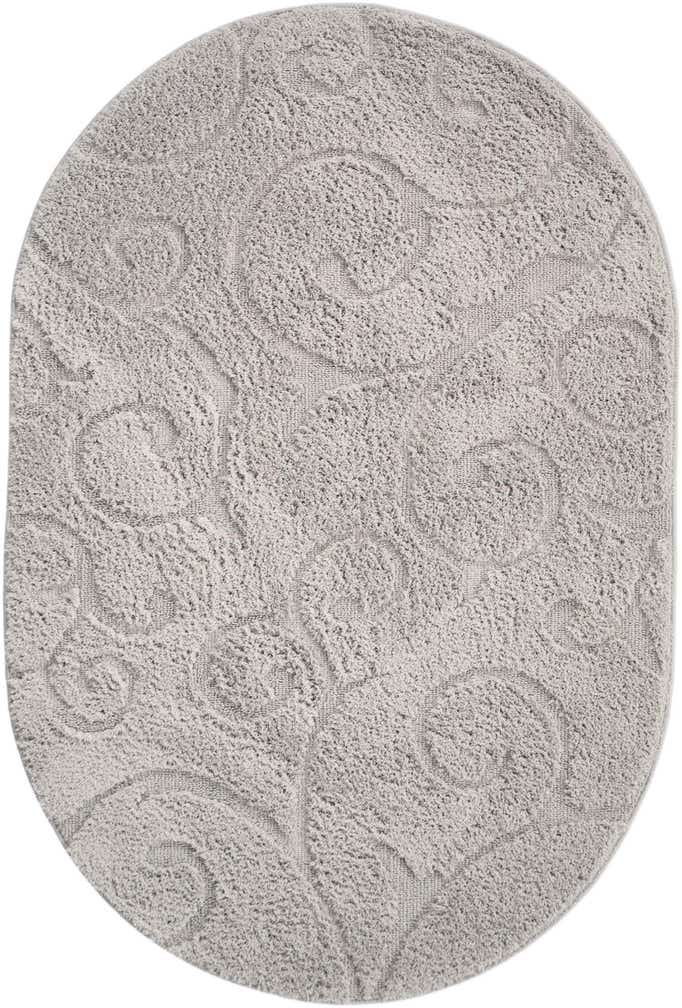 4' x 6' Botanical Shag Oval Rug