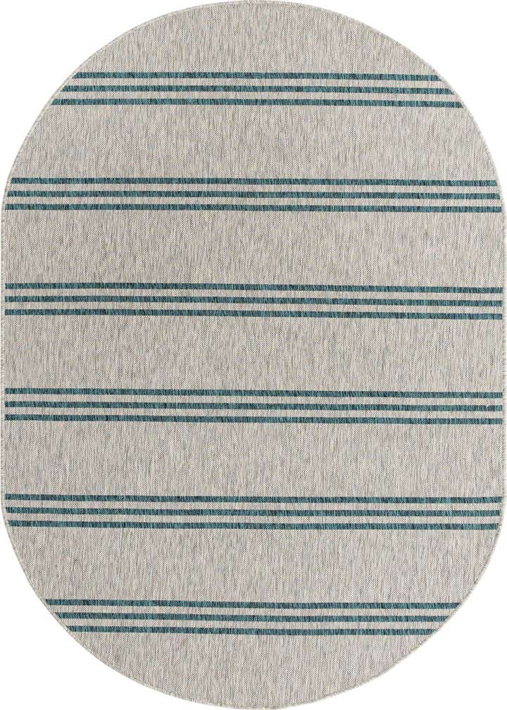 5' 3 x 8' Easy-Clean Jill Zarin Anguilla Indoor / Outdoor Oval Rug