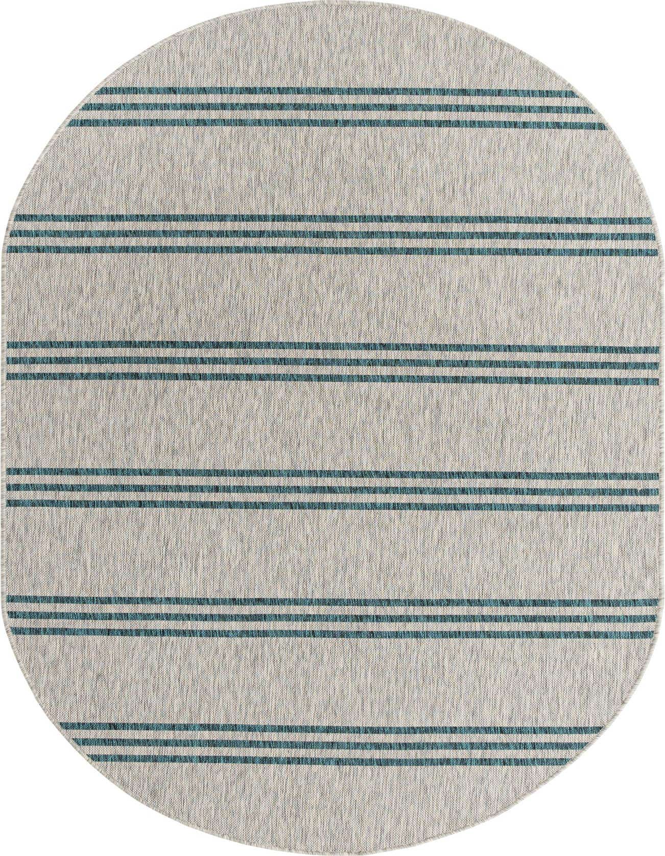 5' 3 x 8' Easy-Clean Jill Zarin Anguilla Indoor / Outdoor Oval Rug