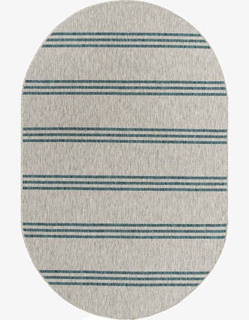 5' 3 x 8' Easy-Clean Jill Zarin Anguilla Indoor / Outdoor Oval Rug