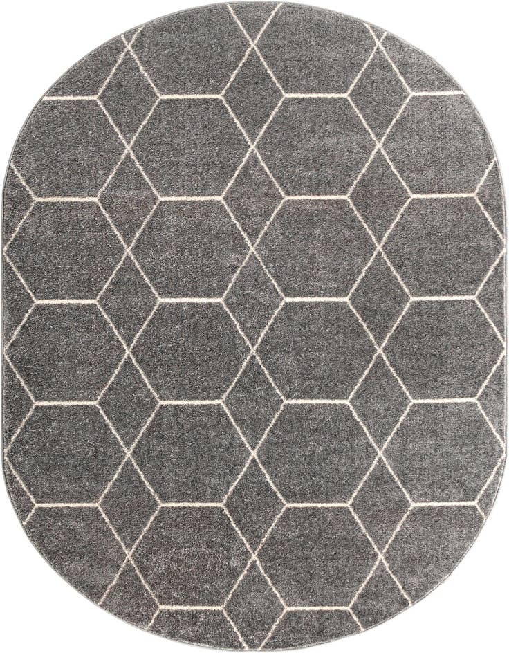 Detail image of 7' 10 x 10' Lattice Frieze Oval Rug