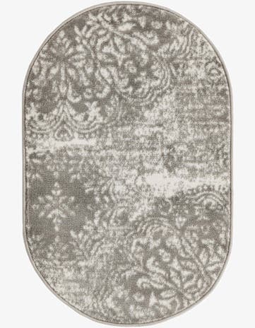 Light Gray Monte Carlo Oval Rug