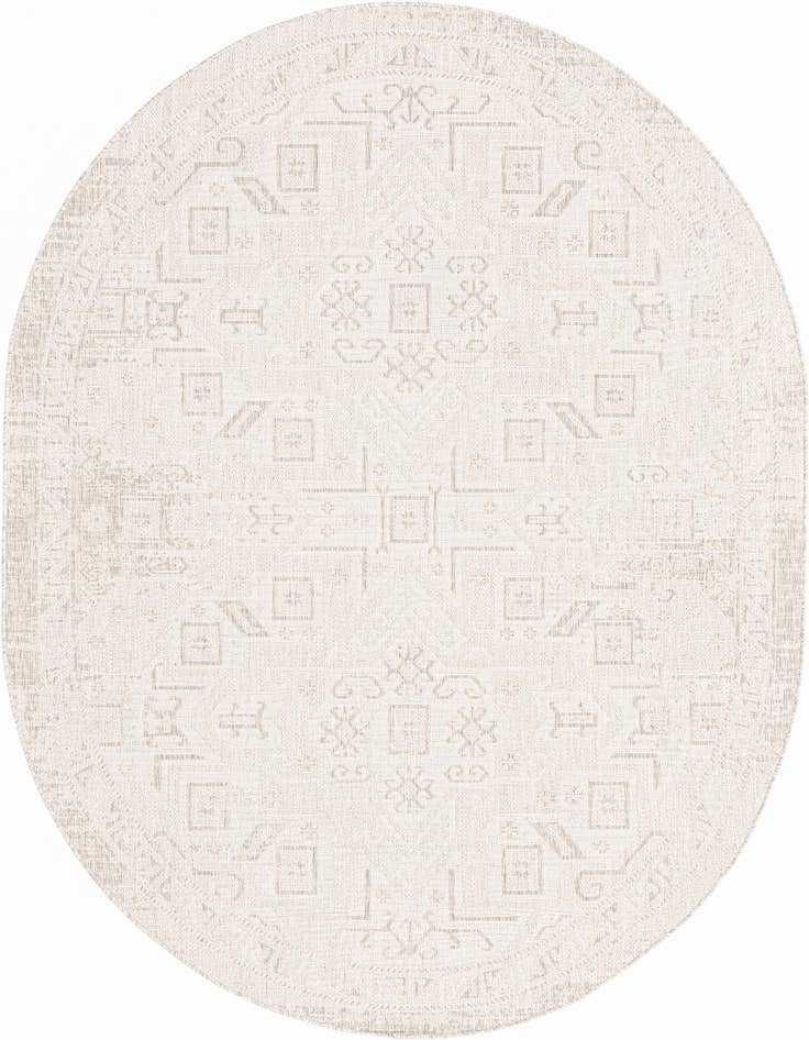 Detail image of 7' 10 x 10' Easy-Clean Aztec Indoor / Outdoor Oval Rug