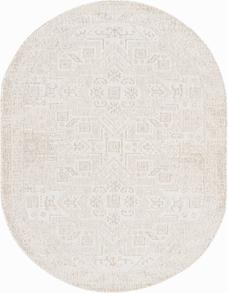 Detail image of 5' 3 x 8' Easy-Clean Aztec Indoor / Outdoor Oval Rug