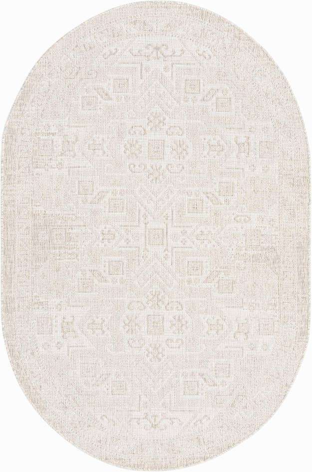 Detail image of 5' 3 x 8' Easy-Clean Aztec Indoor / Outdoor Oval Rug
