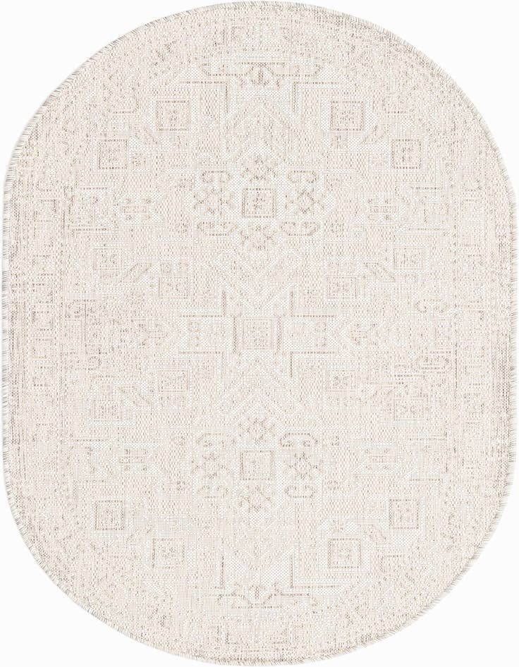 Detail image of 3' x 5' 3 Easy-Clean Aztec Indoor / Outdoor Oval Rug