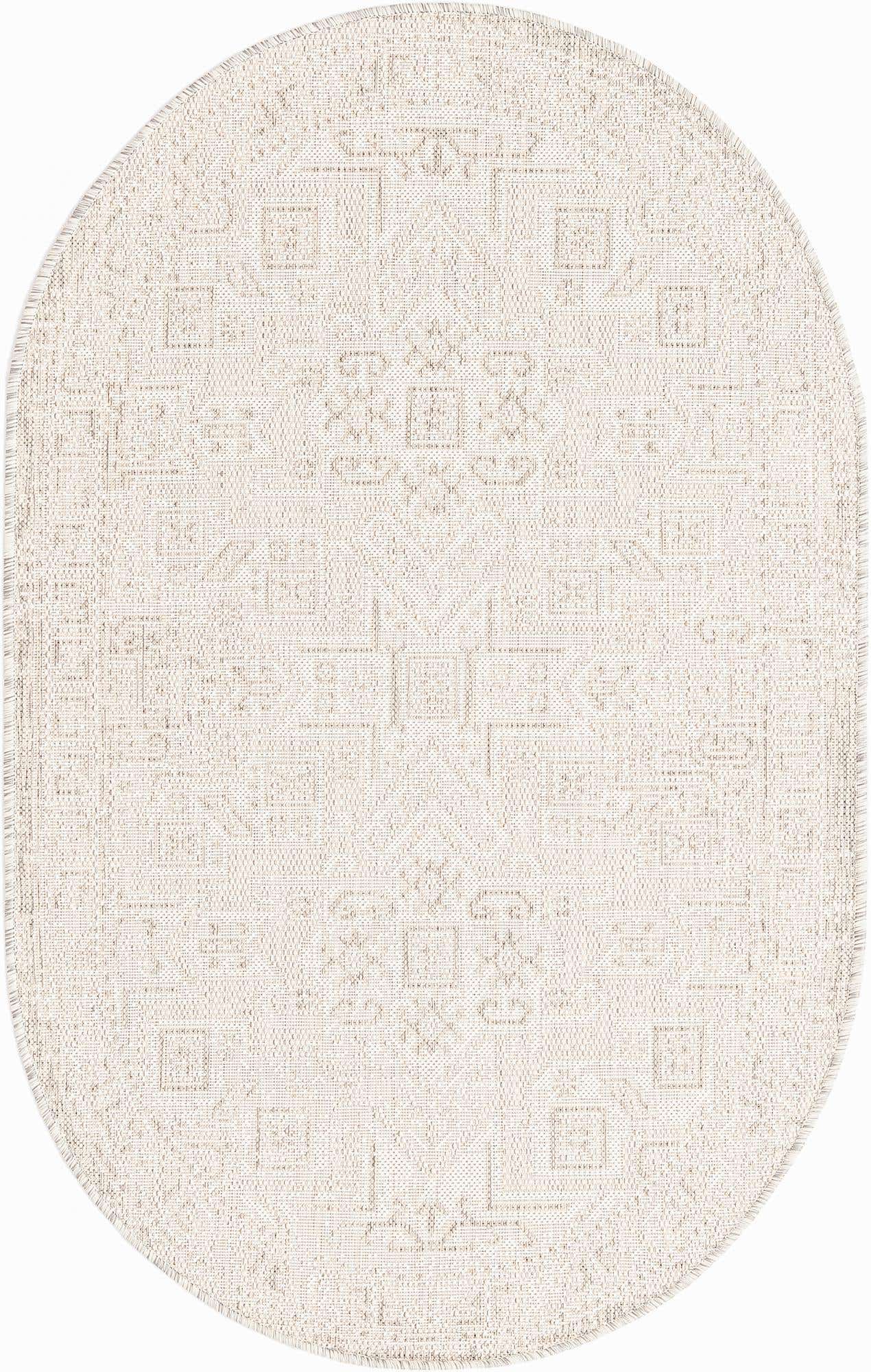 3' x 5' 3 Easy-Clean Aztec Indoor / Outdoor Oval Rug