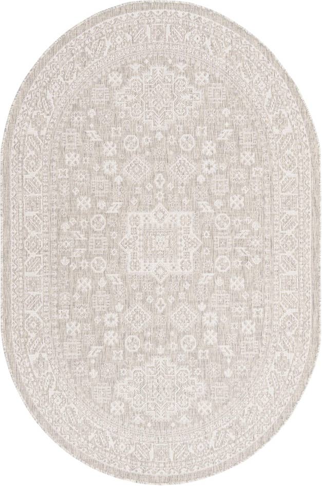 Detail image of 5' 3 x 8' Easy-Clean Aztec Indoor / Outdoor Oval Rug