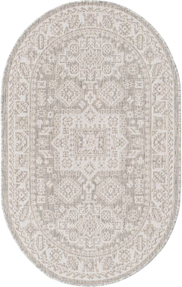 Detail image of 3' x 5' 3 Easy-Clean Aztec Indoor / Outdoor Oval Rug