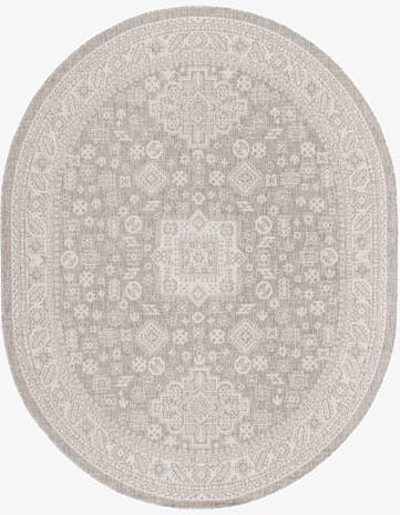 7' 10 x 10' Easy-Clean Aztec Indoor / Outdoor Oval Rug