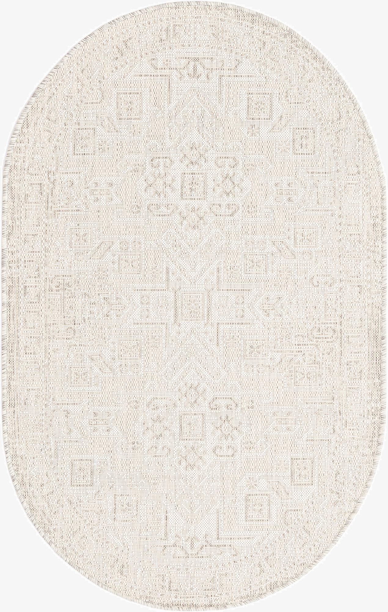 Primary image 3' x 5' 3  Washable Aztec Indoor / Outdoor Oval Rug