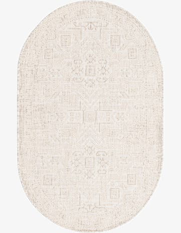 3' x 5' 3 Easy-Clean Aztec Indoor / Outdoor Oval Rug