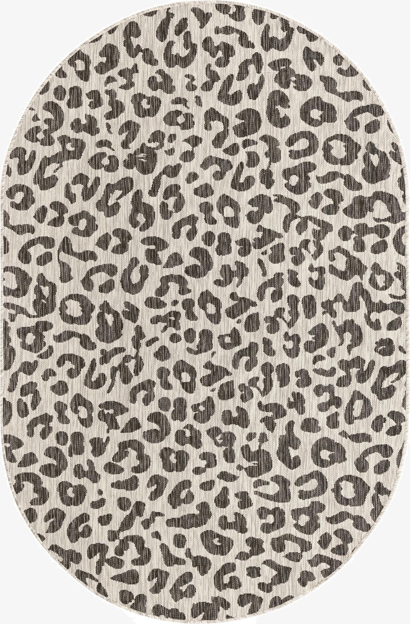 5' 3 x 8'  Washable Safari Indoor / Outdoor Oval Rug