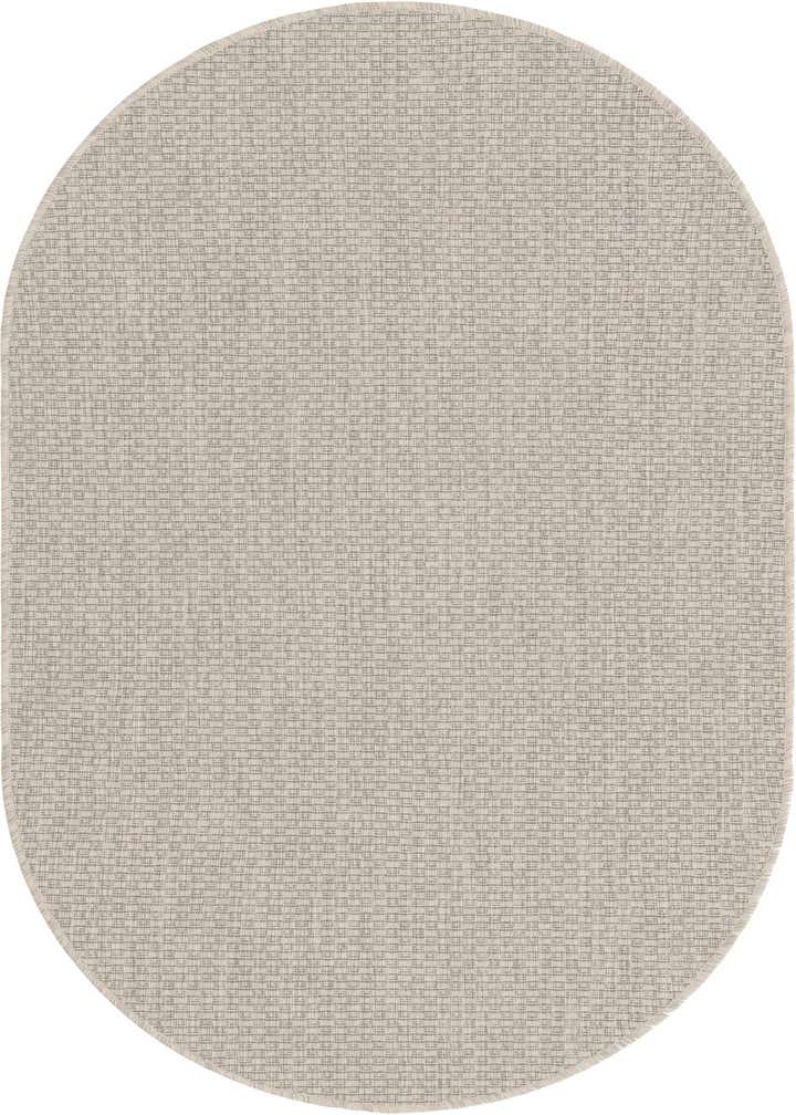 3' x 5' 3 Easy-Clean Solid Indoor / Outdoor Oval Rug
