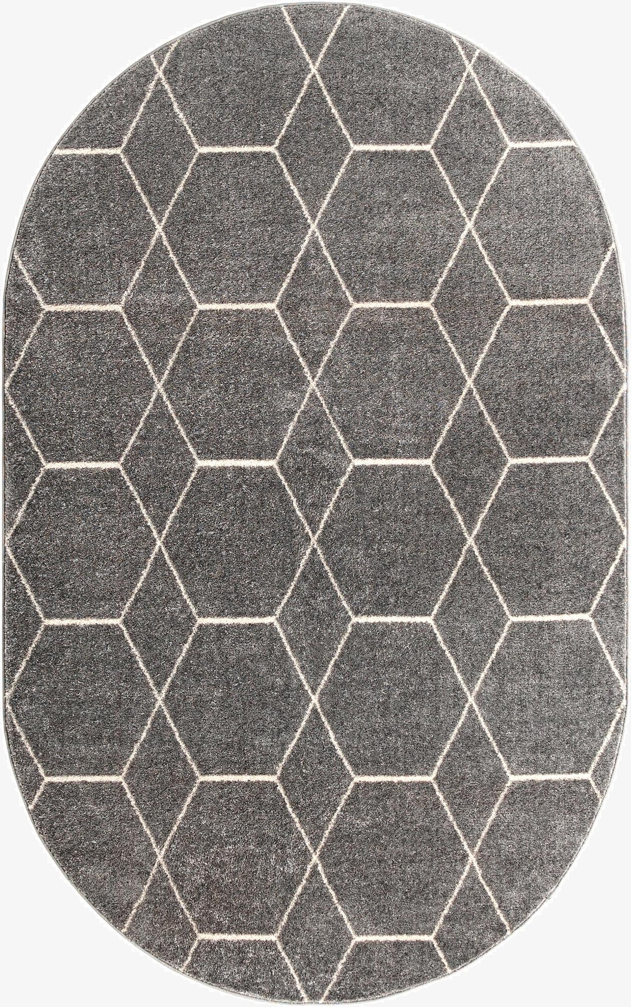 5' 3 x 8' Trellis Frieze Oval Rug
