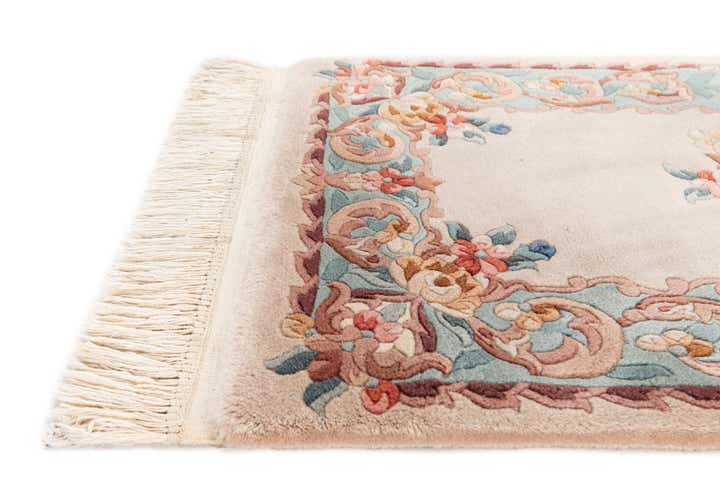 2' 4 x 4' 3 Hand Knotted Carved Pekin Wool Rug