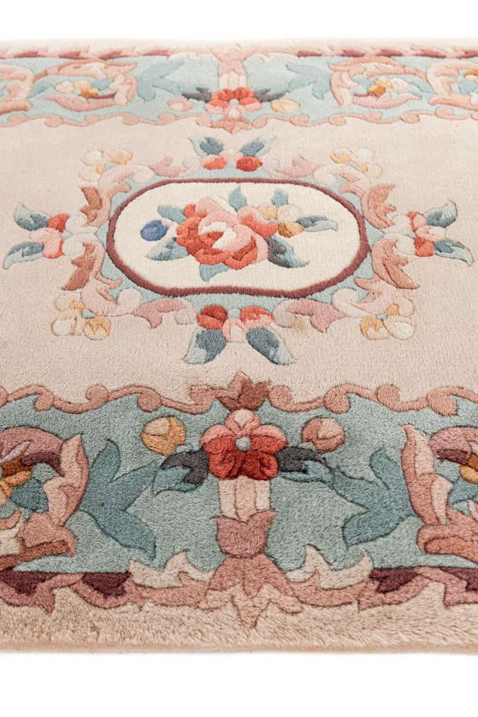 2' 4 x 4' 3 Hand Knotted Carved Pekin Wool Rug