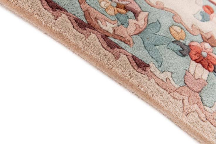 Detail image of 2' 4 x 4' 3 Hand Knotted Carved Pekin Wool Rug