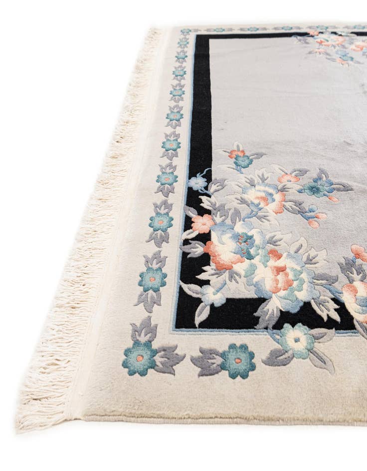 Detail image of 6' 7 x 9' 9 Hand Knotted Carved Pekin Wool Rug