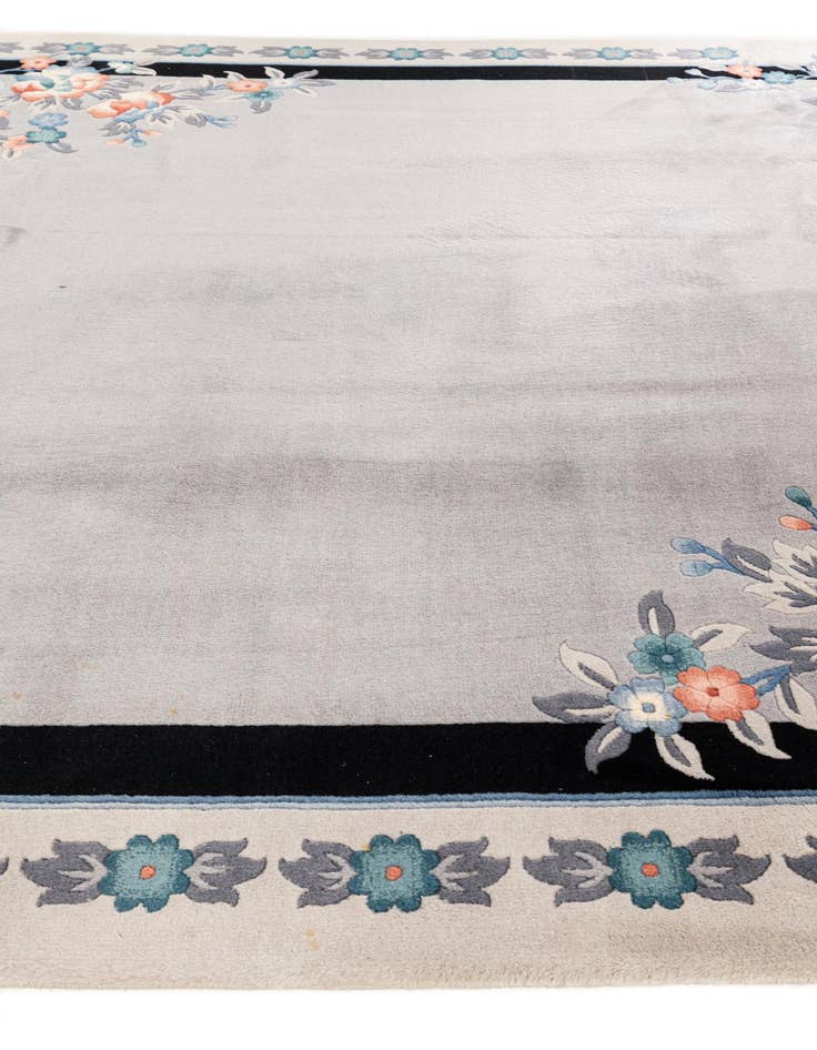 Detail image of 6' 7 x 9' 9 Hand Knotted Carved Pekin Wool Rug