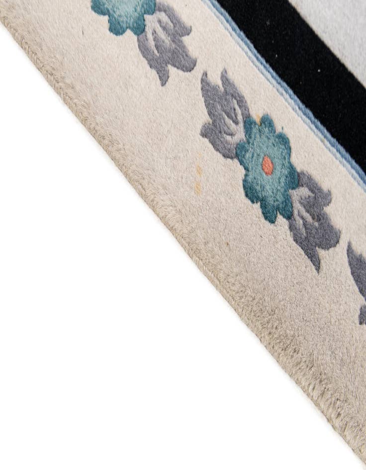 Detail image of 6' 7 x 9' 9 Hand Knotted Carved Pekin Wool Rug