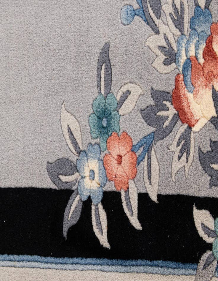 Detail image of 6' 7 x 9' 9 Hand Knotted Carved Pekin Wool Rug