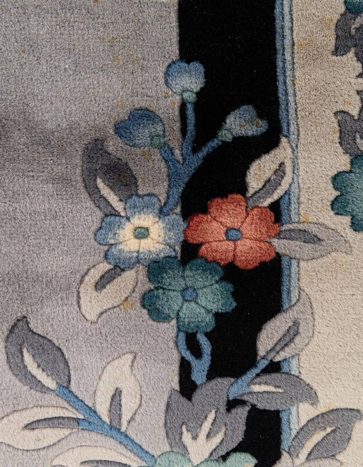 Detail image of 6' 7 x 9' 9 Hand Knotted Carved Pekin Wool Rug