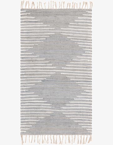 Light Gray Hand Woven Chindi Cotton Rug