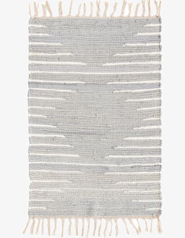 Light Gray Chindi Cotton Rug