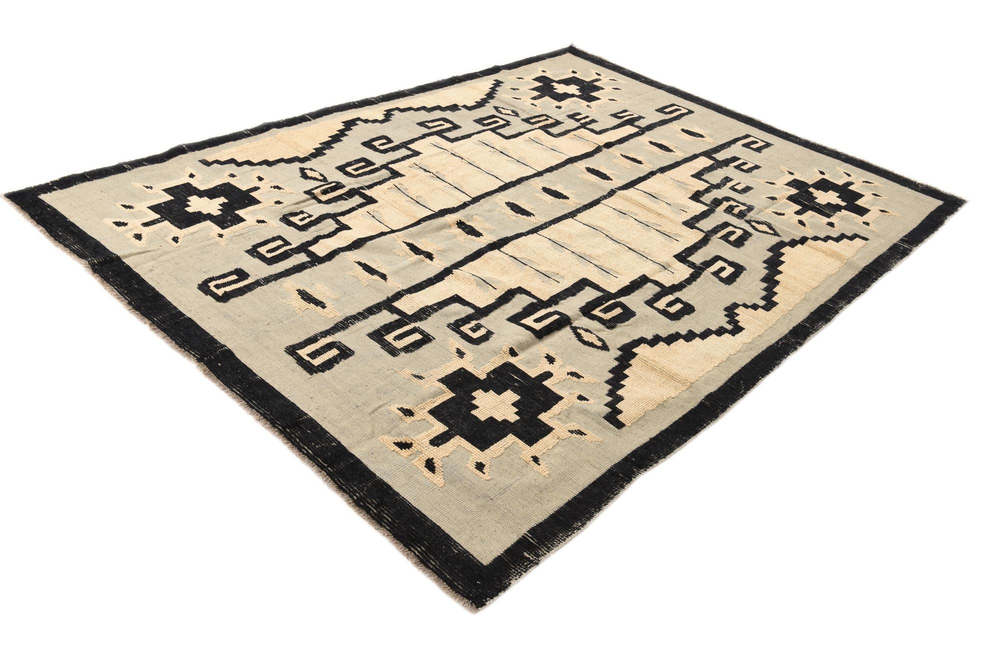8' x 10' 6 Hand Knotted Darya Wool Rug