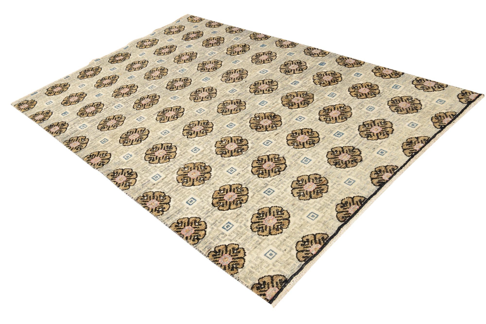 5' 7 x 8' 5 Hand Knotted Darya Wool Rug