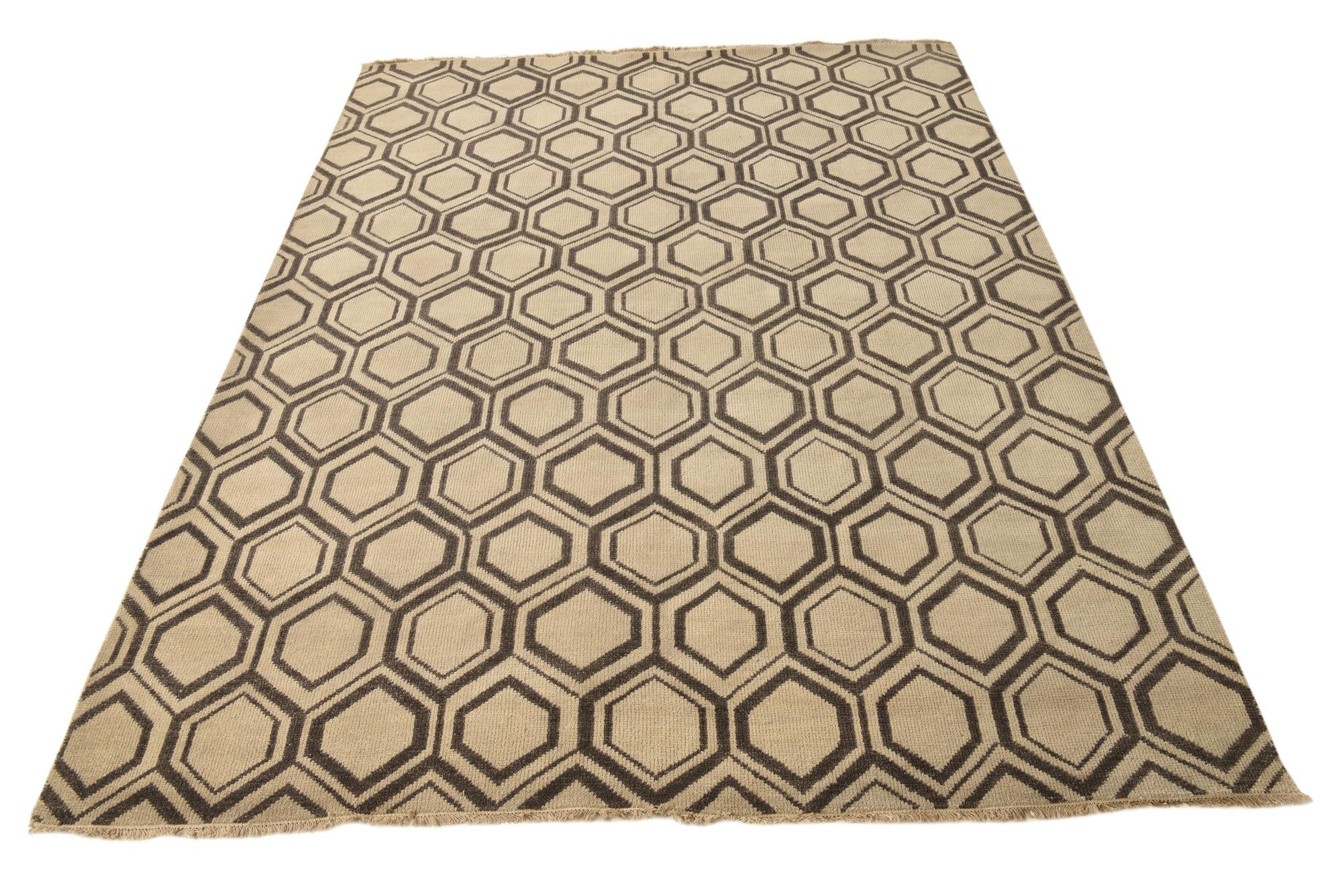 9' 1 x 11' 10 Hand Knotted Darya Wool Rug