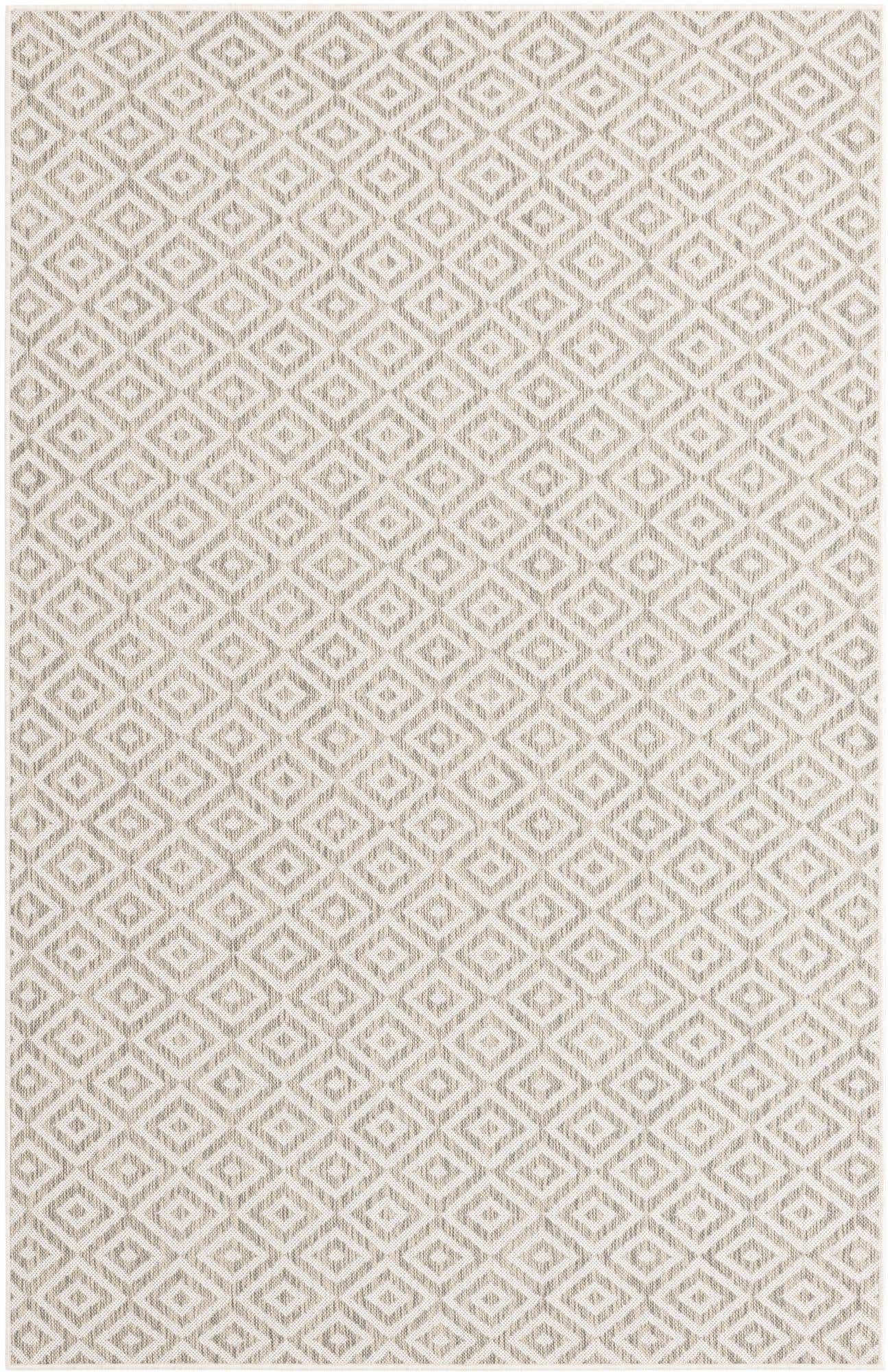Custom Light Gray Easy-Clean Jill Zarin Indoor / Outdoor Rug